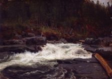 Waterfall in Telemark, Study for Inv.No. 427, probably 1852. Creator: Herman August Cappelen