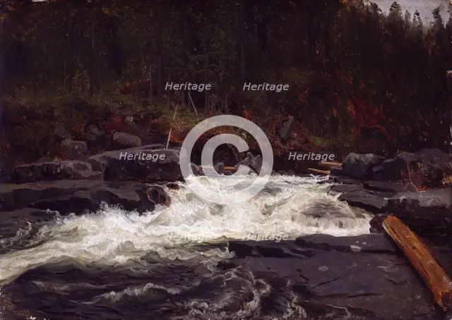 Waterfall in Telemark, Study for Inv.No. 427, probably 1852. Creator: Herman August Cappelen.