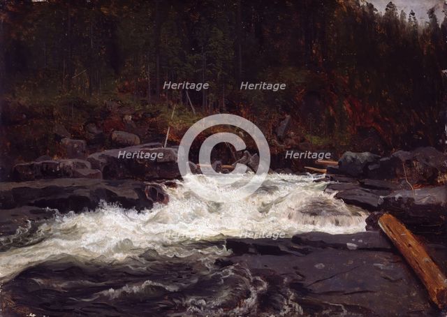 Waterfall in Telemark, Study for Inv.No. 427, probably 1852. Creator: Herman August Cappelen.