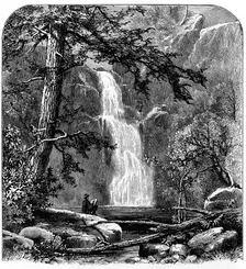 Waterfall in the Yosemite Valley, California, USA, c1875