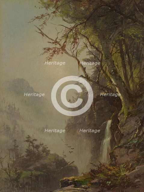 Waterfall In The Mountains, 1859. Creator: James McDougal Hart.