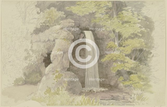 Waterfall in the Stern district of Weimar, c1800-1806. Creator: Georg Melchior Kraus.