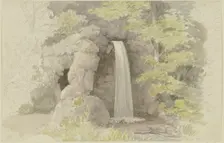 Waterfall in the Stern district of Weimar, c1800-1806. Creator: Georg Melchior Kraus