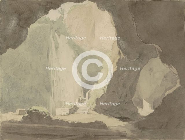 Waterfall in Tivoli, 1830. Creator: Jacobus Everhardus Josephus van den Berg.