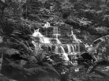 Waterfall, possibly Tamborine Mountain, Queensland, 1885. Creator: Robert Augustus Henry L'Estrange