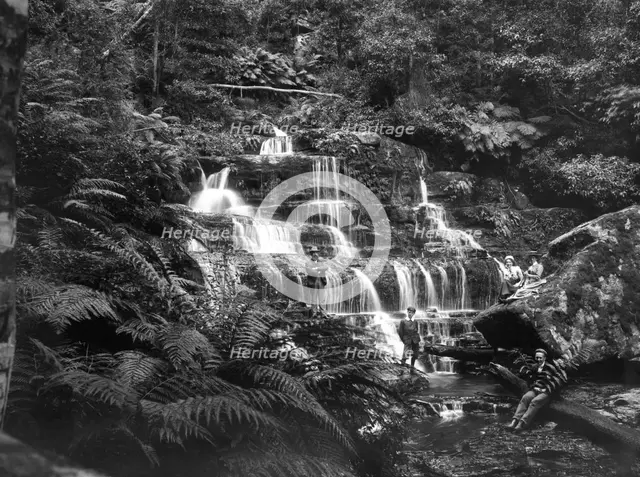 Waterfall, possibly Tamborine Mountain, Queensland, 1885. Creator: Robert Augustus Henry L'Estrange.