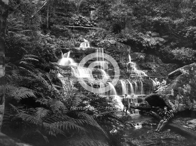 Waterfall, possibly Tamborine Mountain, Queensland, 1885. Creator: Robert Augustus Henry L'Estrange.