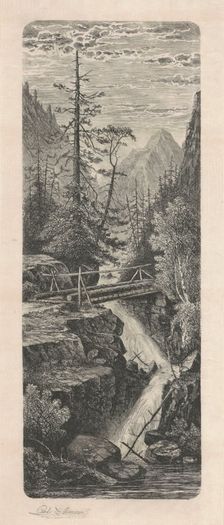 Waterfall, Rocky Mountains, 1880. Creator: Carl C. Brenner