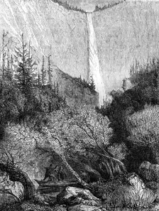 Waterfall Yosemite National Park, California, 19th century.Artist: Paul Huet