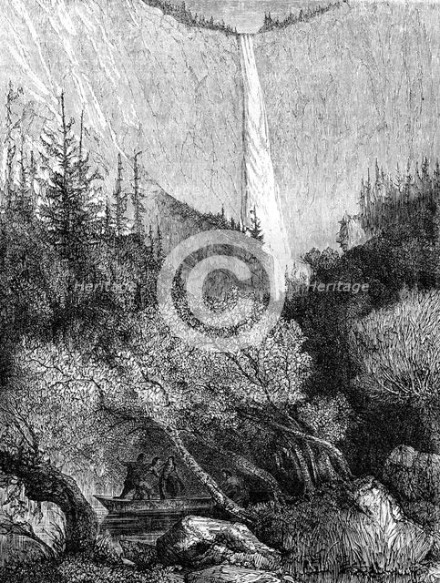 'Waterfall', Yosemite National Park, California, 19th century.Artist: Paul Huet