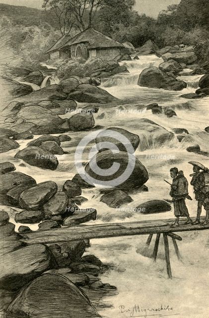Waterfalls at Miyanoshita, Japan, 1898.  Creator: Christian Wilhelm Allers.