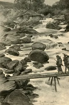 Waterfalls at Miyanoshita, Japan, 1898. Creator: Christian Wilhelm Allers
