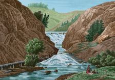 Waterfalls at Mount Ida, United States, 1837, (1850). Creator: Jacques Gerard Milbert