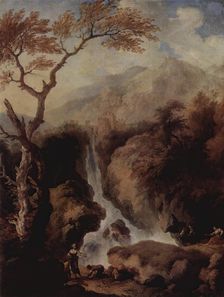 Waterfalls in the Environs of Rome, 1755. Creator: Christian Wilhelm Ernst Dietrich