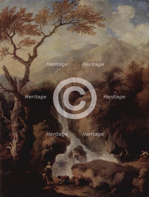 Waterfalls in the Environs of Rome, 1755. Creator: Christian Wilhelm Ernst Dietrich.