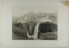 Waterfalls of Tivoli, plate eighteen from Italie Monumentale et Pittoresque, c. 1848. Creator: Nicolas-Marie-Joseph Chapuy