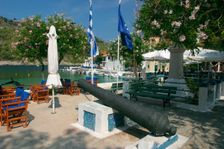 Waterfront, Assos, Kefalonia, Greece. Creator: Peter Thompson
