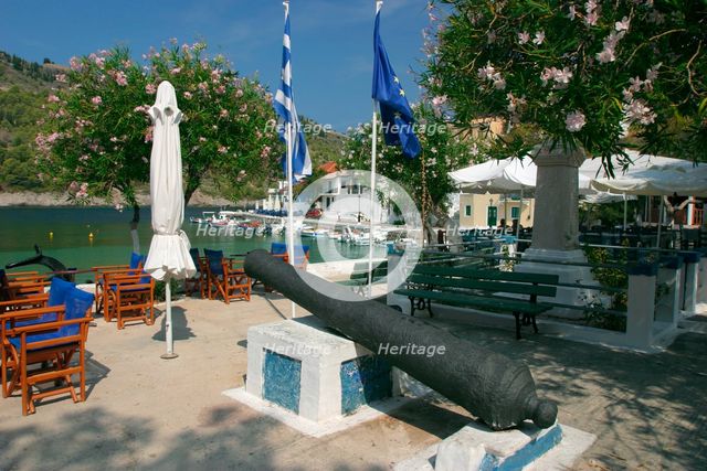 Waterfront, Assos, Kefalonia, Greece. Creator: Peter Thompson.