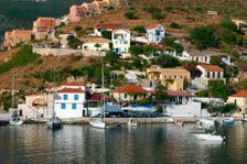 Waterfront, Assos, Kefalonia, Greece. Creator: Peter Thompson