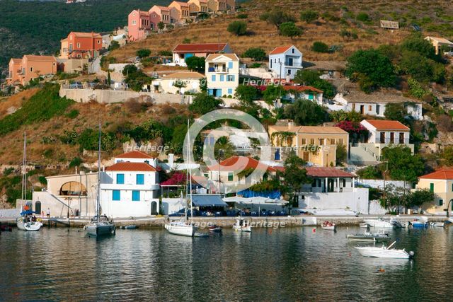 Waterfront, Assos, Kefalonia, Greece. Creator: Peter Thompson.