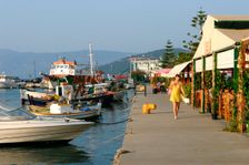 Waterfront at Sami, Kefalonia, Greece. Creator: Peter Thompson