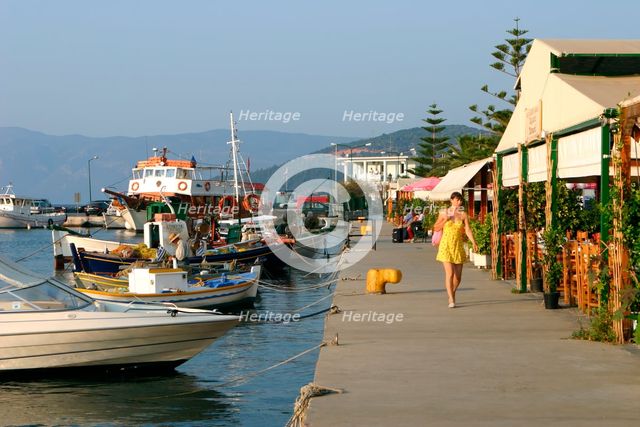 Waterfront at Sami, Kefalonia, Greece. Creator: Peter Thompson.