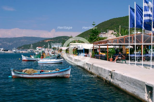 Waterfront at Sami, Kefalonia, Greece. Creator: Peter Thompson.