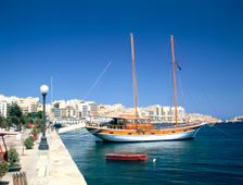 Waterfront of Sliema, Malta. Creator: Peter Thompson