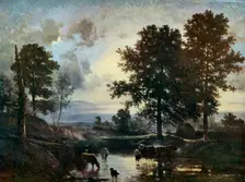 Watering Cattle early 1850s, (1912).Artist: Constant Troyon