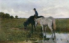 Watering Horses 1871, (1912).Artist: Anton Mauve