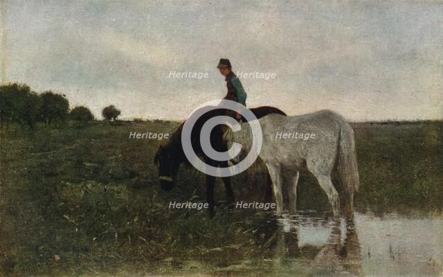 Watering Horses, 1871, (1913). Artist: Anton Mauve