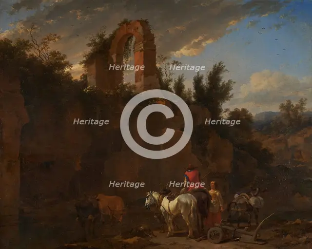 Watering Place, 1655. Creator: Nicolaes Berchem.