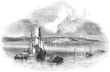 Watering-Places of Devon - Exmouth, from Starcross, 1850. Creators: Birket Foster, Edmund Evans