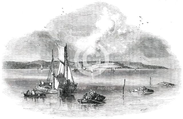 Watering-Places of Devon - Exmouth, from Starcross, 1850. Creators: Birket Foster, Edmund Evans.