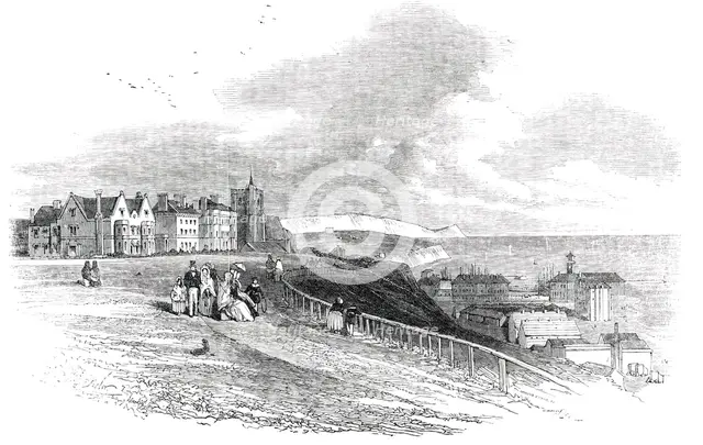 Watering-Places of England - Folkestone, Kent, 1850. Creator: Edmund Evans.
