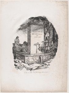 Watering Trough, Title Page of "Studies of Horses" (Etudes de Chevaux), 1822. Creator: Theodore Gericault