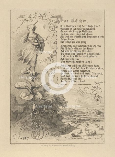 Waterlily, Viola, King of Thule, the Flowers Revenge, 1852. Creator: Eugen Napoleon Neureuther.