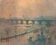 Waterloo Bridge - A Rainy Day c1917. Artist: Emile Claus
