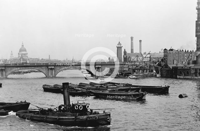 Waterloo Bridge and the South Bank, London. Creator: Unknown.