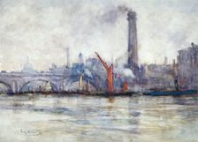 Waterloo Bridge and St Paul's from the Embankment c1875-1934. Artist: Emily Murray Paterson
