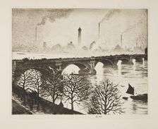 Waterloo Bridge from a Savoy Window, pub. 1925. Creator: Christopher Richard Wynne Nevinson (1889 – 1946)