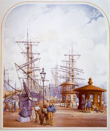 Waterloo Docks, Liverpool, 1864. Creator: William Gawin Herdman