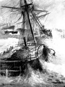 Waterlogged: a rescue in mid-Atlantic, 1898. Creator: Unknown
