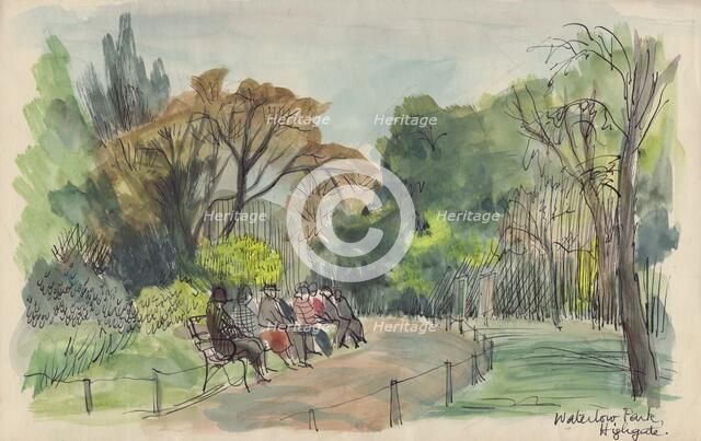 'Waterlow Park, Highgate', c1950.  Creator: Shirley Markham.