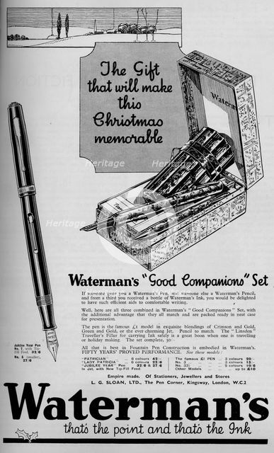 'Waterman's Good Companions Set', 1934, (1934). Artist: Unknown.