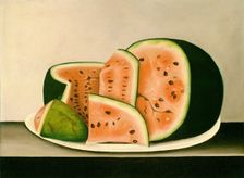 Watermelon on a Plate, mid 19th century. Creator: Unknown