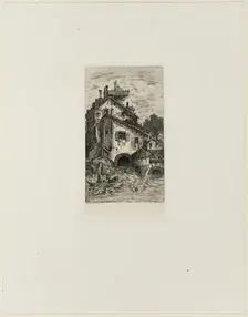 Watermill, 1866. Creator: Rodolphe Bresdin