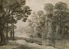 Watermill among Trees, c1635-1638. Artist: Claude Lorrain