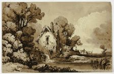 Watermill Beside Stream, with Clothes on Line, n.d. Creator: James Robertson