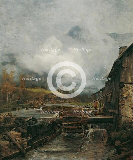 Watermill in Goisern (after Emil Jakob Schindler), 1884. Creator: Carl Moll.